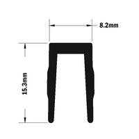 61-010-1 MODULAR SOLUTIONS PVC COVER PROFILE BLACK, 2M